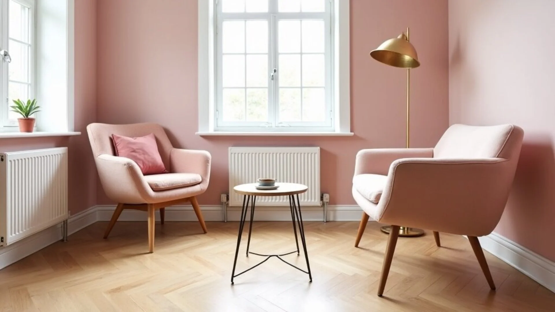 Living room with furniture on tall legs showing visible floor space beneath