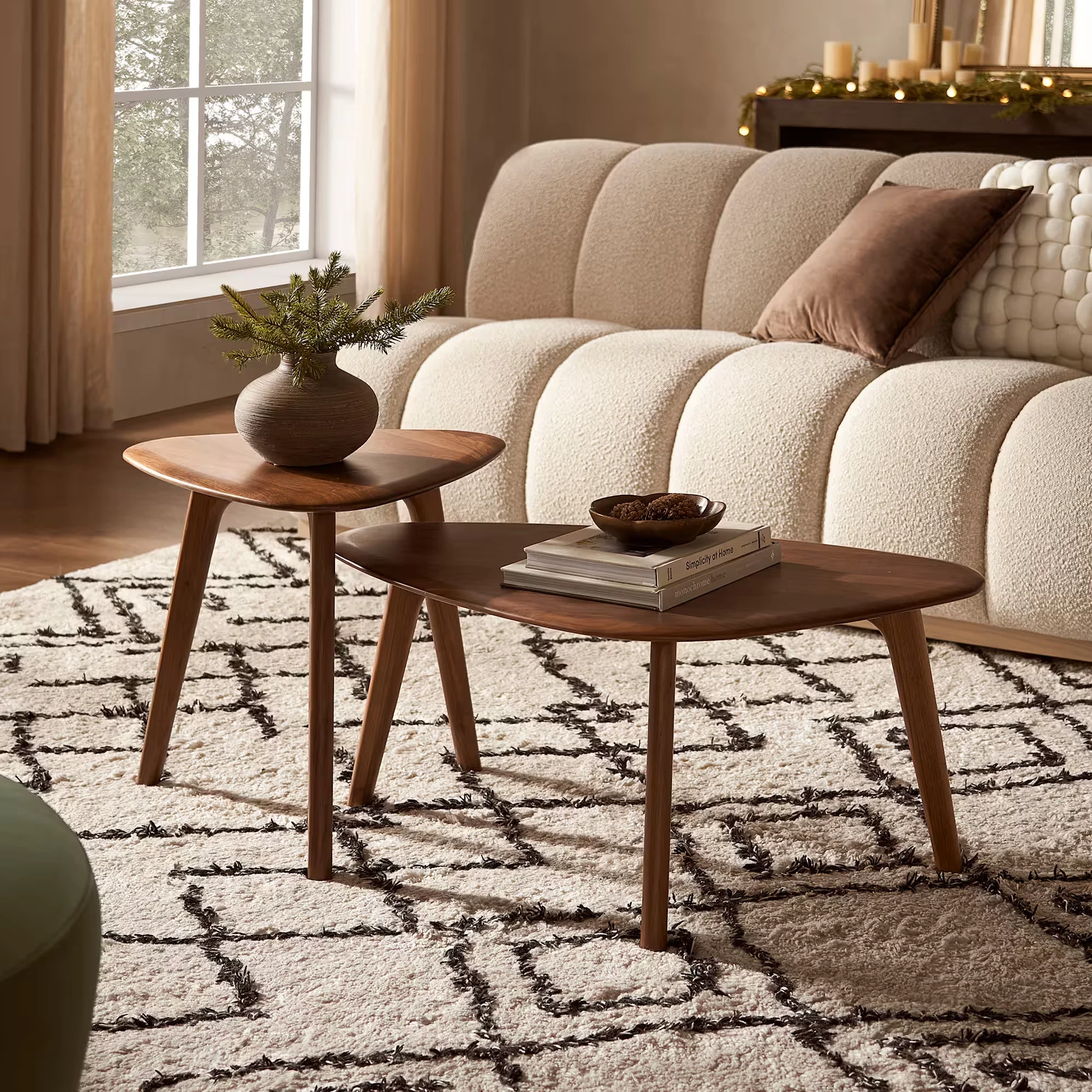 Vincent Nest of 2 Coffee Tables, Walnut