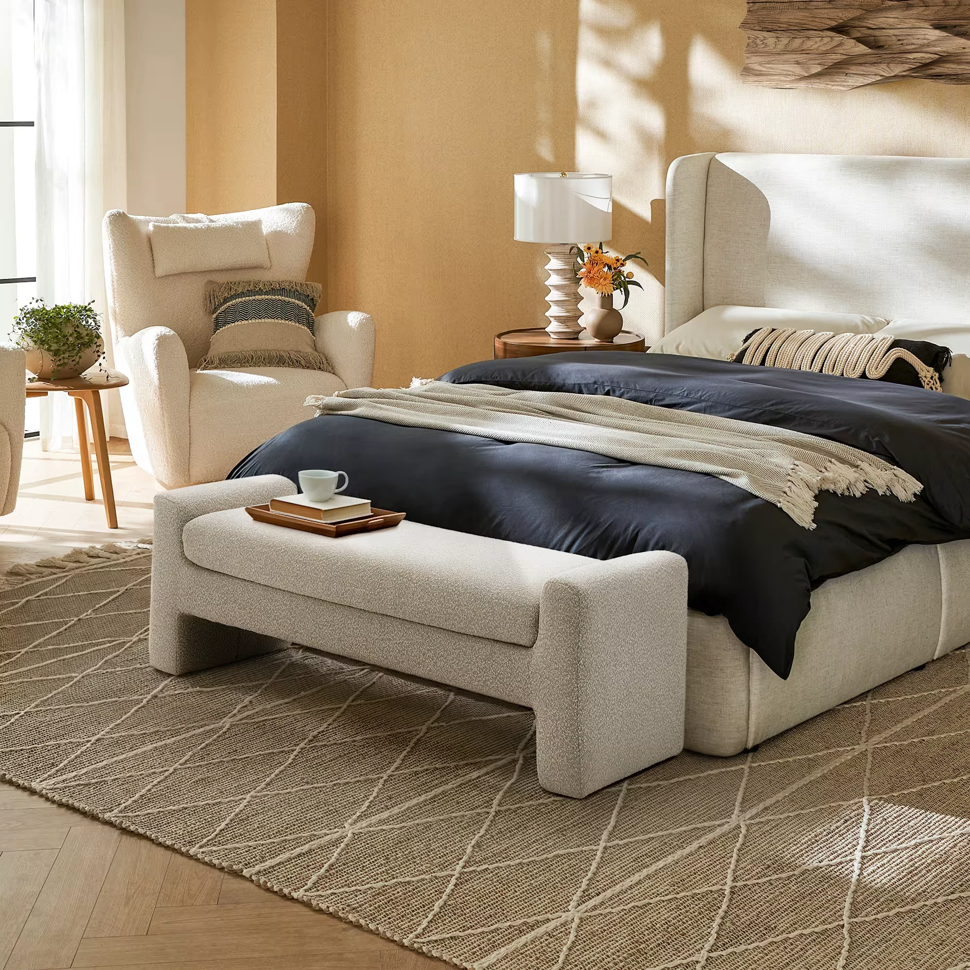 Dakota Performance Bouclé End of Bed Bench