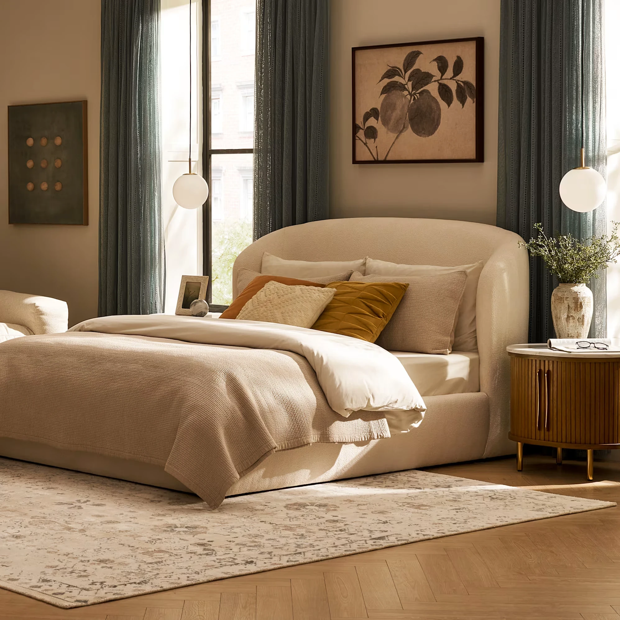 Auburn Performance Bouclé Ottoman Storage Bed