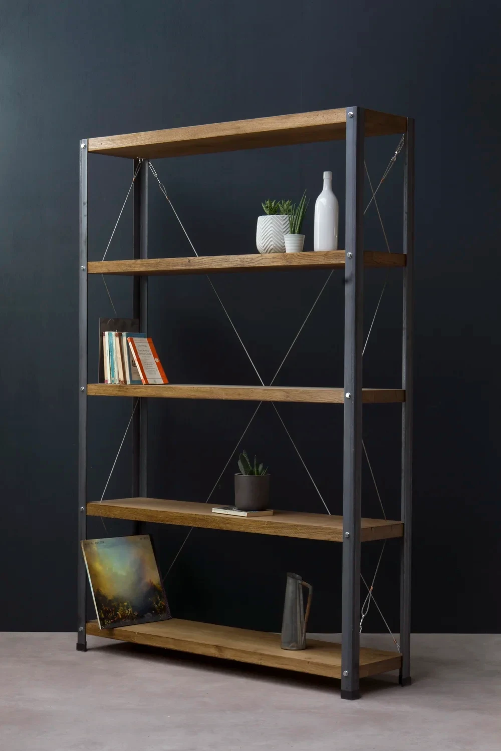 'Classic' Industrial Bookcase [Five Shelf]