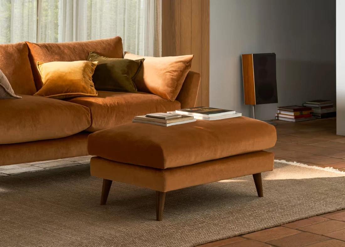 Groover Footstool - Rectangle - House Fabric - Thatch