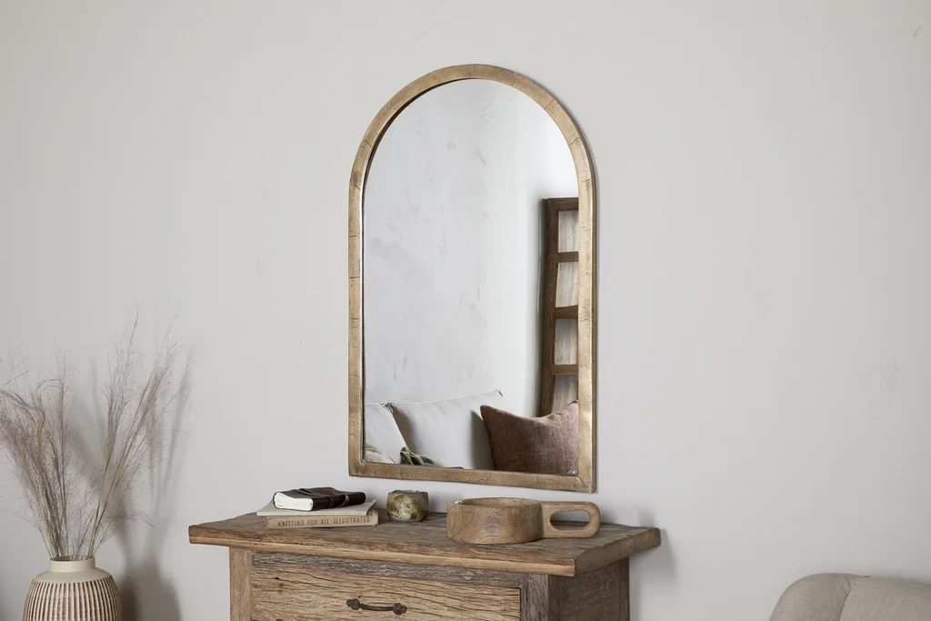 Murwara Wall Mirror - Antique Brass