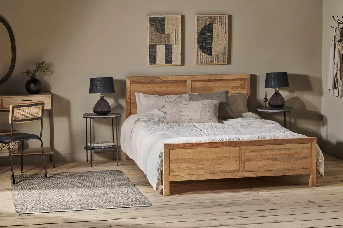Indali Mango Wood Bed - Natural