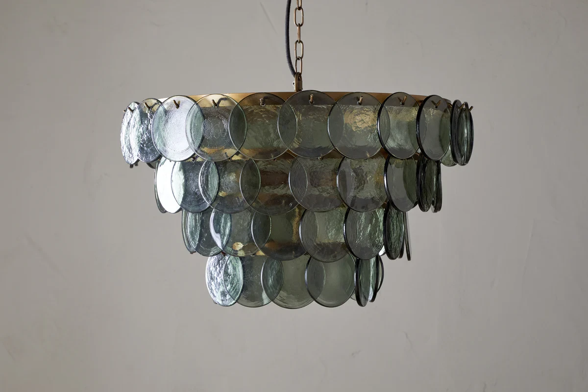 Kagitha Recycled Glass Chandelier - Green