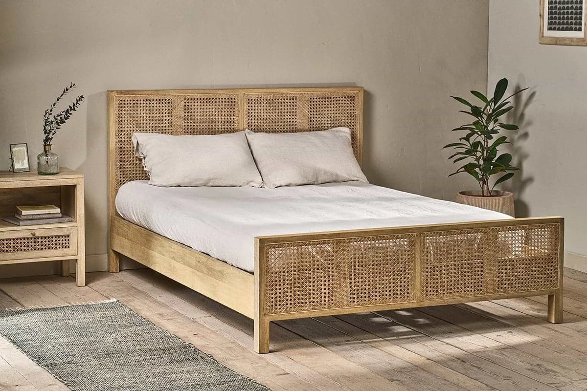 Saharsa Cane & Mango Wood Bed