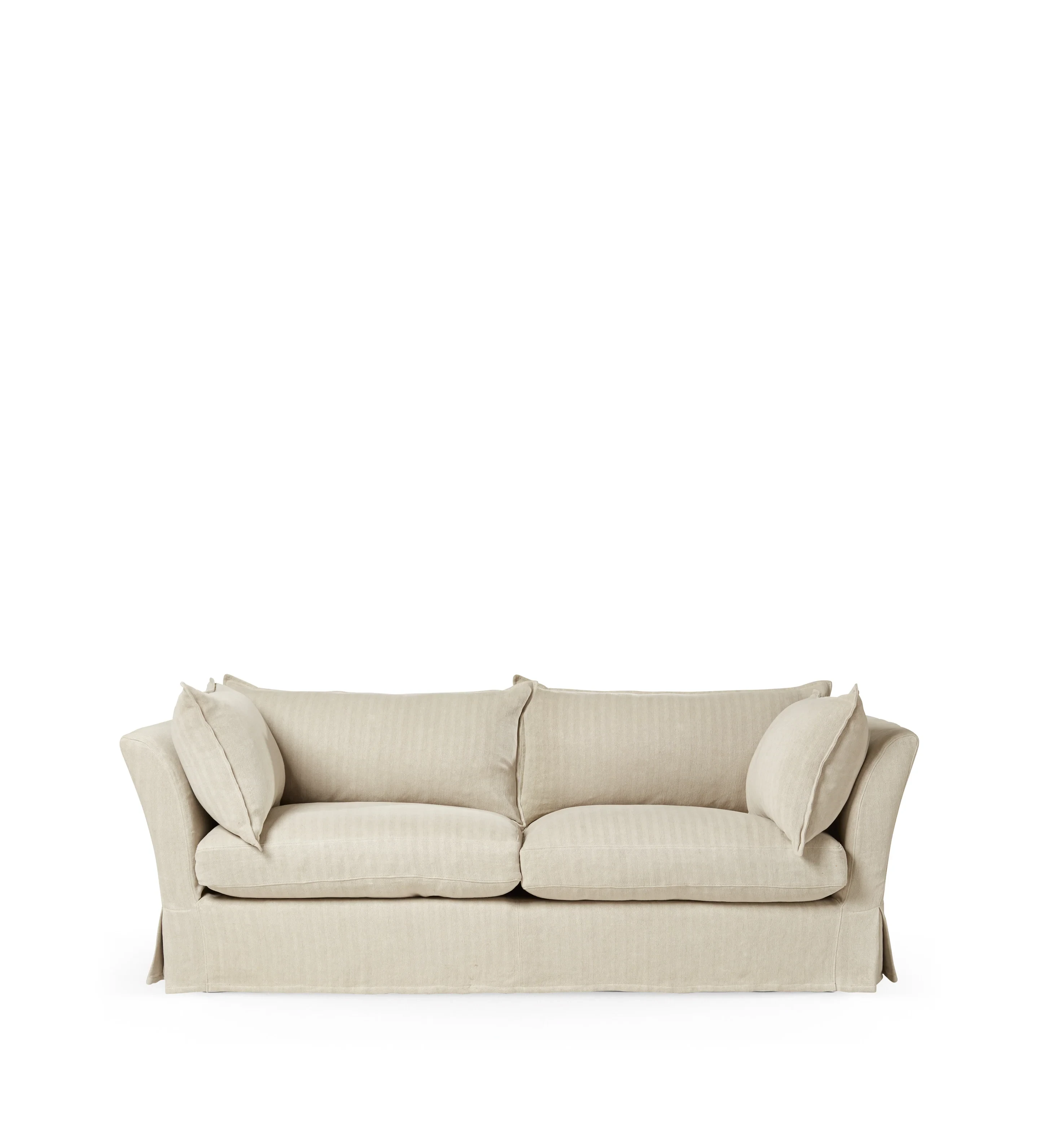 Avitus Linen 3-Seater Sofa - Flax Narrow Herringbone