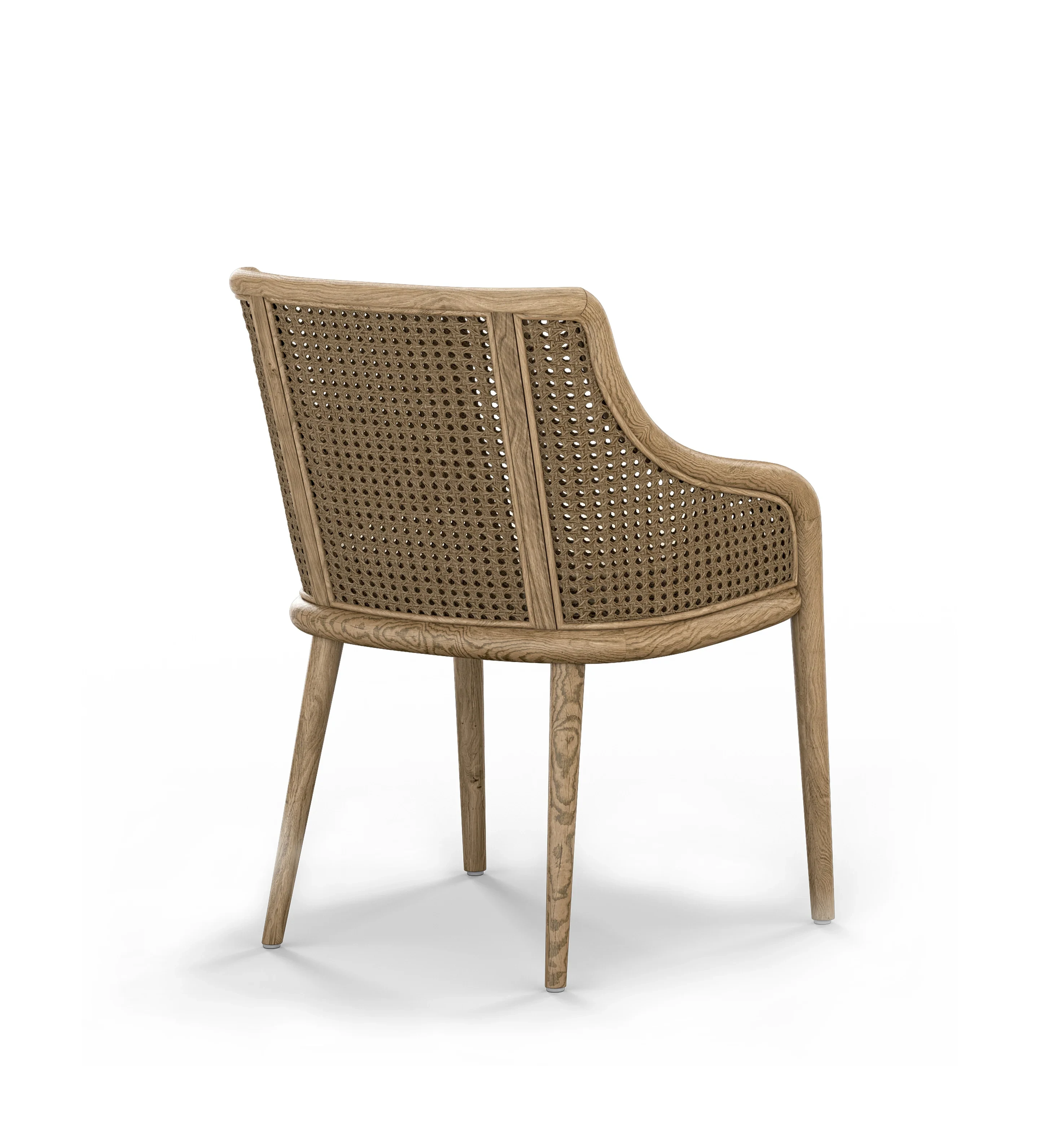 Carlos Cane Dining Chair - Weathered Oak/Natural