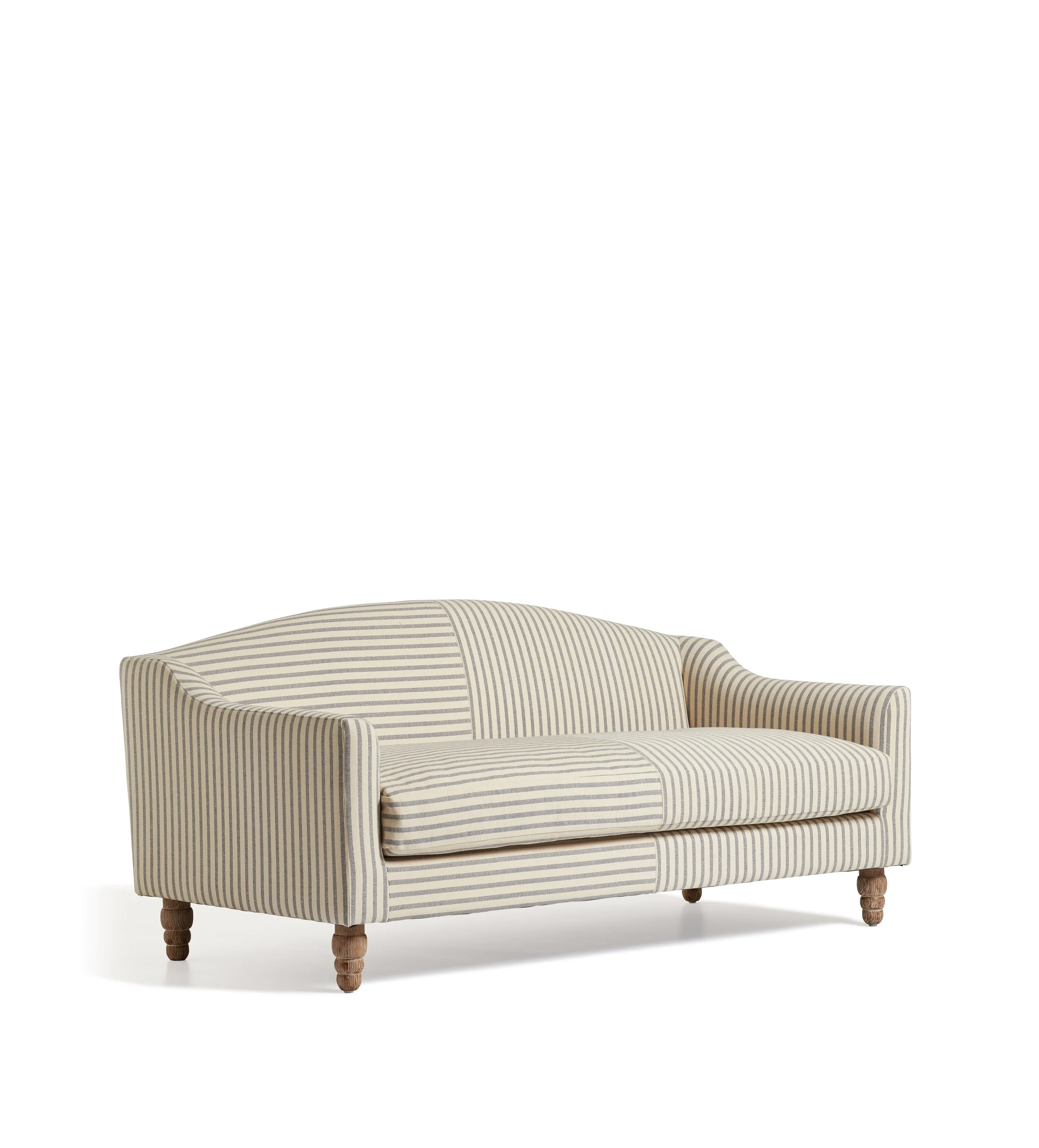 Pippo Stripe Linen 3-Seater Sofa - Sapphire