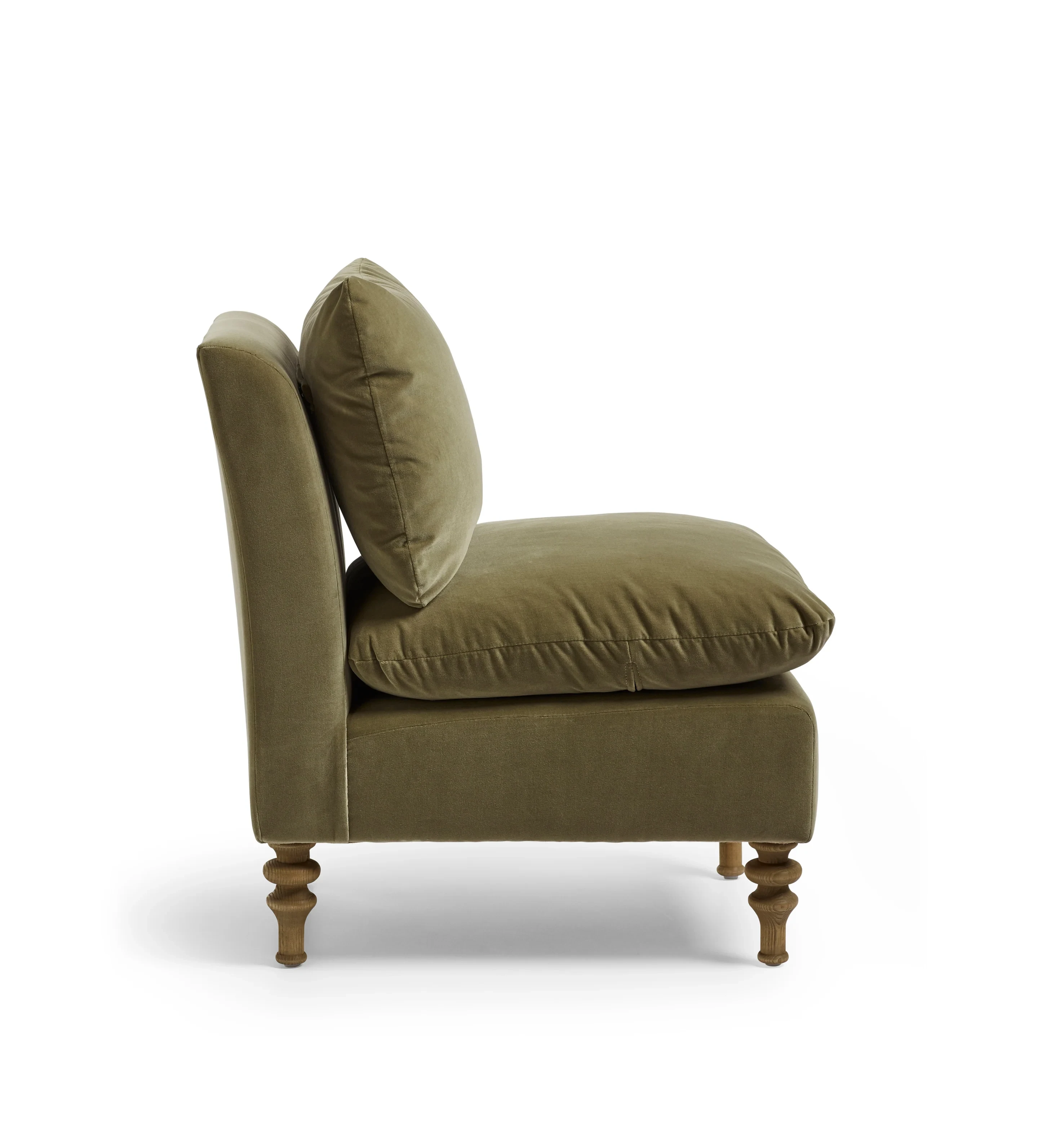 Rosina Velvet Slipper Chair - Lichen