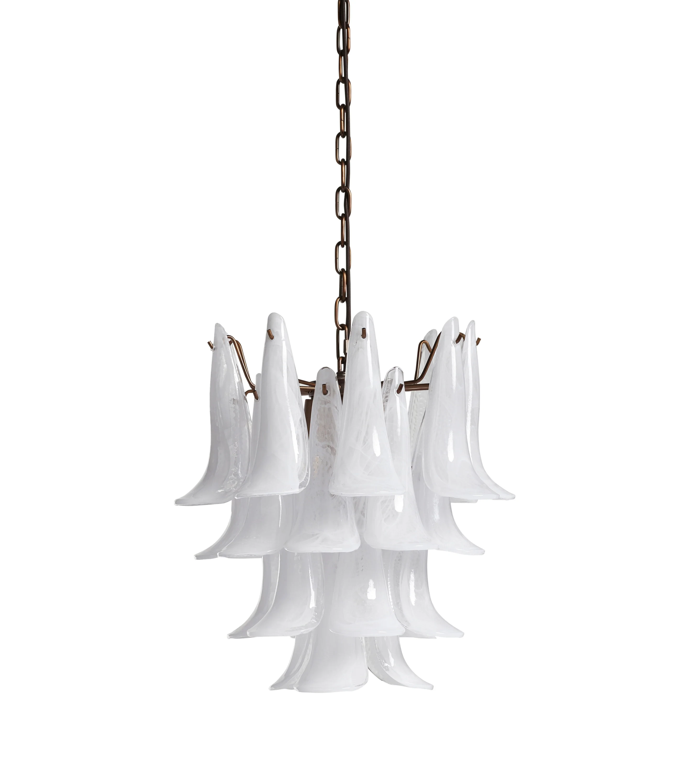 Kaihua Tiered Glass Chandelier - Small - White