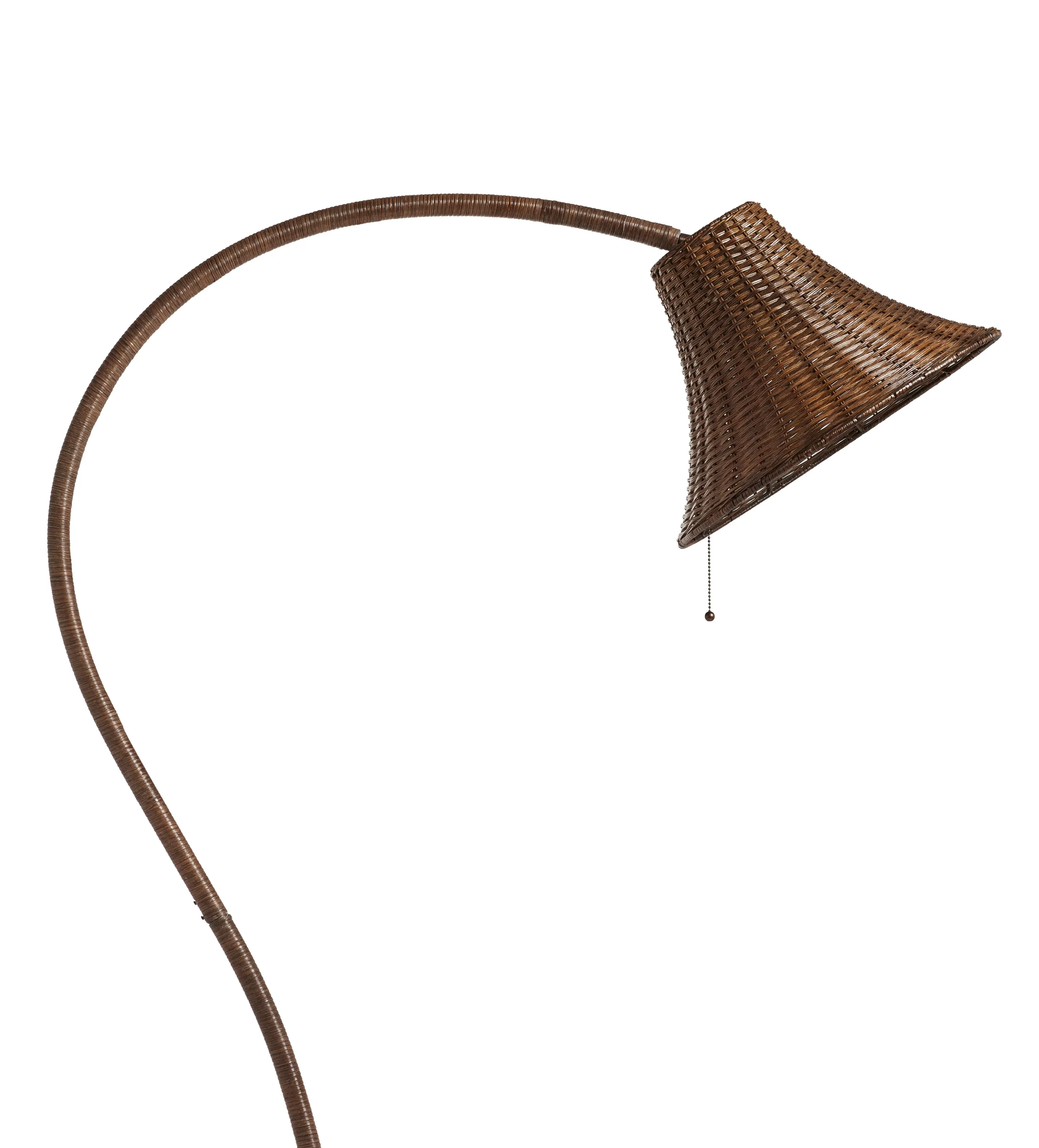 Sikao Rattan Arc Floor Lamp - Antique Brown