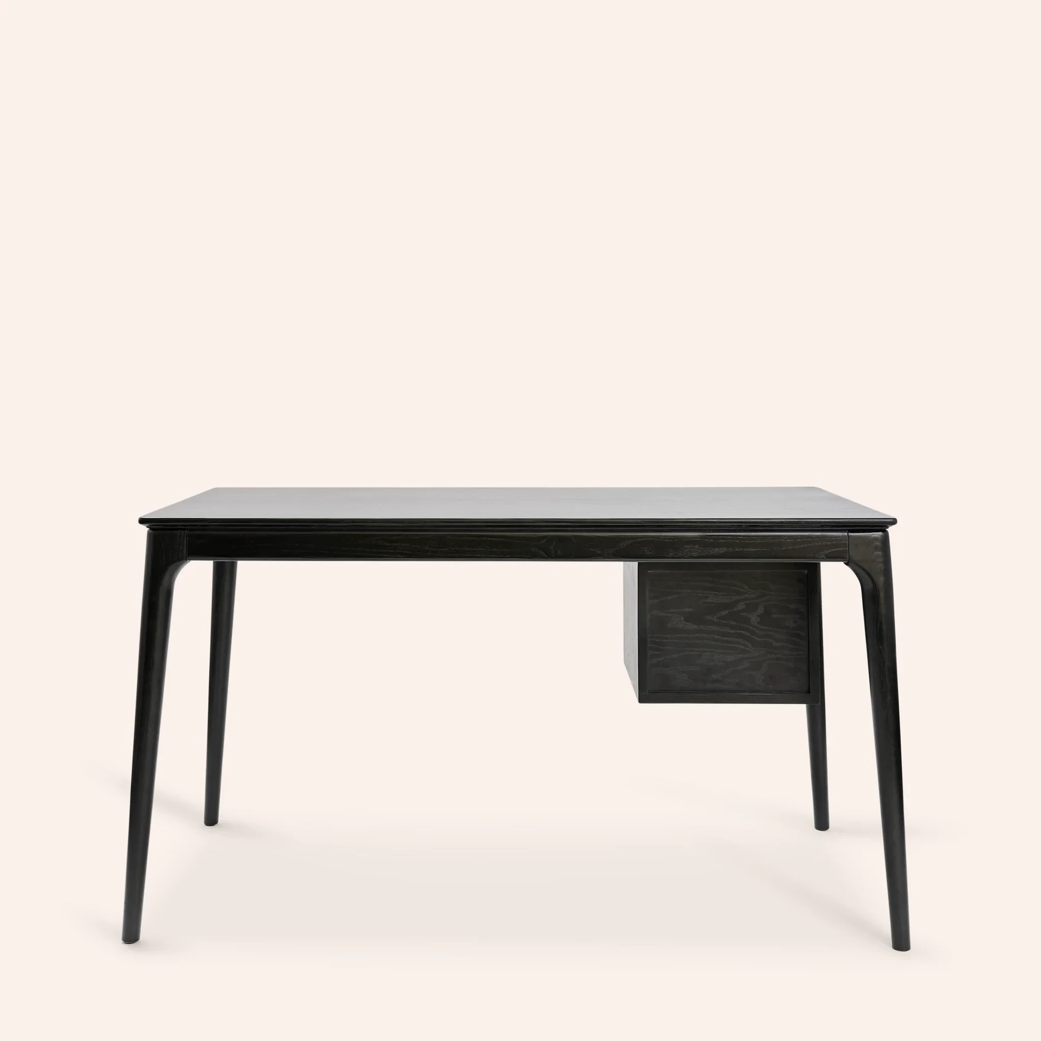 Timber Desk with Drawers - Black